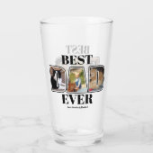 3枚のフォト最高のパパエバー名前をカスタムするガラス タンブラーグラス (裏面)