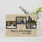 3枚のフォト素朴出生クリスマスカード シーズンカード (スタンド正面)