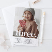 3枚のフォト誕生日招待状 招待状