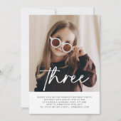 3枚のフォト誕生日招待状 招待状 (正面)