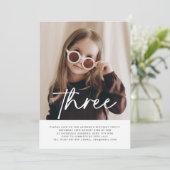 3枚のフォト誕生日招待状 招待状 (スタンド正面)