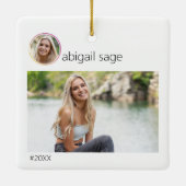 3枚のフォトSweet sixteenトレンディーガールクリスマス セラミックオーナメント (裏面)