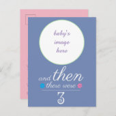 3枚のベビー案内はがき。 案内ポストカード (正面/裏面)