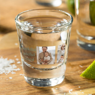 3枚のモダン写真をコラージュ Happy Thanksgiving Sh ショットグラス