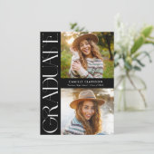 3枚のモダン写真エレガントの卒業の予算 招待状 (スタンド正面)