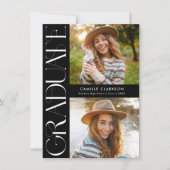 3枚のモダン写真エレガントの卒業の予算 招待状 (正面)