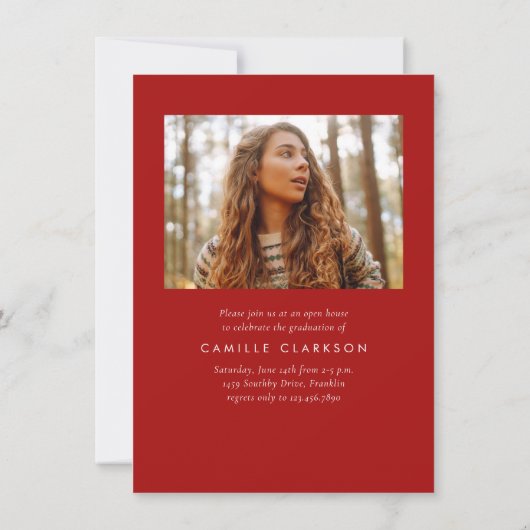 3枚のモダン写真エレガントの卒業の予算 招待状 (裏面)