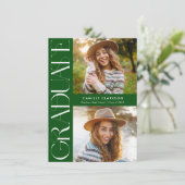 3枚のモダン写真エレガントの卒業の予算 招待状 (スタンド正面)