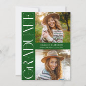 3枚のモダン写真エレガントの卒業の予算 招待状 (正面)