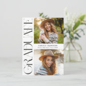 3枚のモダン写真エレガントの卒業の予算 招待状 (スタンド正面)