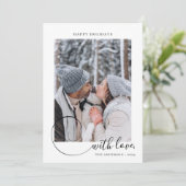 3枚のモダン写真クリスマスと書道スクリプト シーズンカード (スタンド正面)