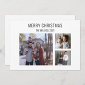 3枚のモダン写真クリスマスカード – 白 シーズンカード (正面/裏面)