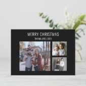 3枚のモダン写真クリスマスカード – 黒 シーズンカード (スタンド正面)