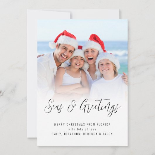 3枚のモダン写真シーズとグリーティングクリスマスニュース シーズンカード (正面)