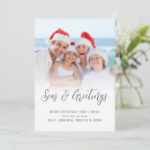 3枚のモダン写真シーズとグリーティングクリスマスニュース シーズンカード (スタンド正面)