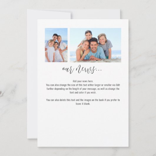 3枚のモダン写真シーズとグリーティングクリスマスニュース シーズンカード (裏面)