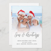 3枚のモダン写真シーズとグリーティングクリスマスニュース シーズンカード (正面/裏面)