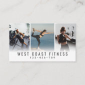 3枚のモダン写真パーソナルトレーナーフィットネス 名刺 (正面)