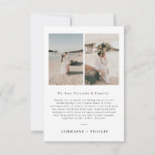 3枚のモダン結婚写真のサンキューカード サンキューカード (裏面)