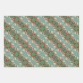 3枚のラッピング紙セットのイチョウ離れコ ラッピングペーパーシート (正面)