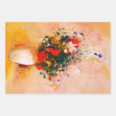 3枚のヴィンテージ花束紙 ラッピングペーパーシート (正面3)