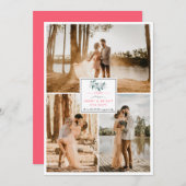 3枚の写モダン真が陽気なクリスマスヤドリギの枠 シーズンカード (正面/裏面)