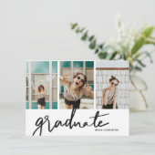 3枚の写モダン真を卒業パーティー 招待状 (スタンド正面)
