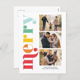 3枚の写真から成る、非常に陽気なクリスマスギャラリー シーズンポストカード