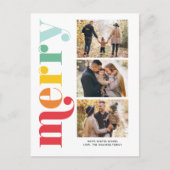 3枚の写真から成る、非常に陽気なクリスマスギャラリー シーズンポストカード (正面)