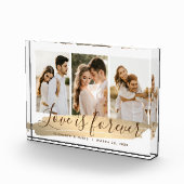 3枚の写真が入る新婚夫婦のためのフォトブロック フォトブロック (右)