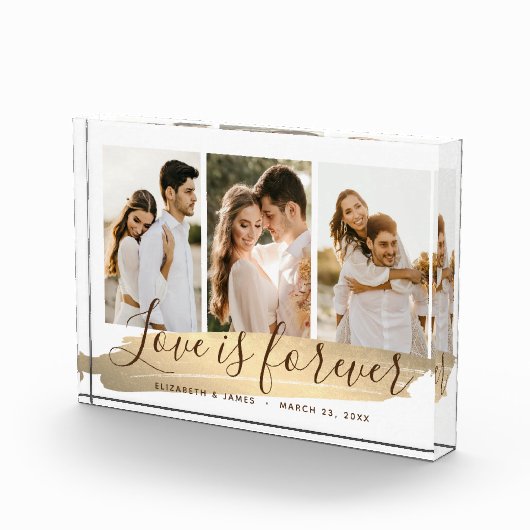 3枚の写真が入る 新婚夫婦のための記念フォトブロック フォトブロック (右)