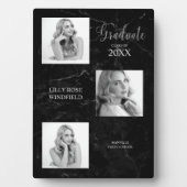 3枚の写真が大学院生のアヌメント黒い大理石 フォトプラーク (正面)