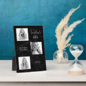 3枚の写真が大学院生のアヌメント黒い大理石 フォトプラーク (側面)