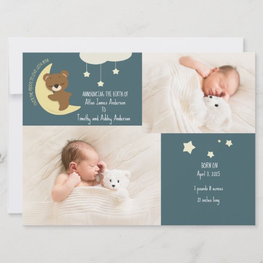 3枚の写真が月の熊の誕生を発表 シーズンカード (正面)