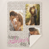 3枚の写真でカスタマイズ可能なハッピーバレンタインデー シェルパブランケット (正面)