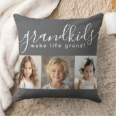 3枚の写真でグランドキッズが人生を壮大にする クッション (ブランケット)