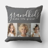 3枚の写真でグランドキッズが人生を壮大にする クッション (正面)