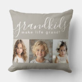 3枚の写真でグランドキッズが人生を壮大にする クッション (正面)