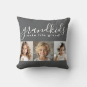 3枚の写真でグランドキッズが人生を壮大にする クッション (正面)