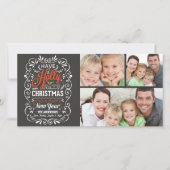 3枚の写真でホリすてきーのクリスマスチョークボードを持っている シーズンカード (正面)