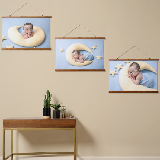 3枚の写真で作るオーダーメイド 吊り下げ型タペストリー (非対称)