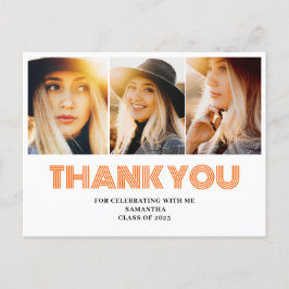3枚の写真で作る卒業お礼コラージュ ポストカード