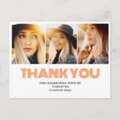 3枚の写真で作る卒業お礼コラージュ ポストカード (正面)