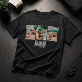 3枚の写真で作る最強のパパ 発足年カスタムTシャツ - 父の日ギフト Tシャツ