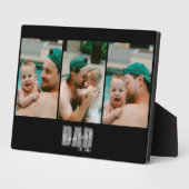 3枚の写真で作る最強のパパ 設立年カスタム - パパへのギフト フォトプラーク (側面)