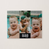 3枚の写真で作る最強のパパ 設立年 カスタムイヤーギフト ジグソーパズル (横)