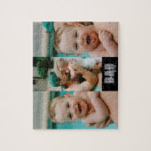 3枚の写真で作る最強のパパ 設立年 カスタムイヤーギフト ジグソーパズル (縦)