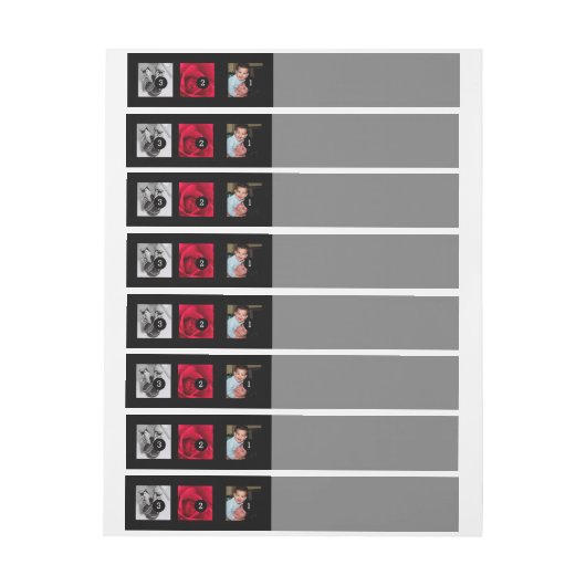 3枚の写真で簡単に自分のフォトディスプレイを作成 ラップアラウンド宛名ラベル (シート)