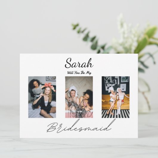 3枚の写真で見る、あなたは私のブライズメイドになってくれる？ 招待状 (スタンド正面)
