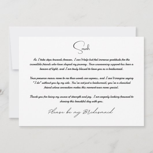 3枚の写真で見る、あなたは私のブライズメイドになってくれる？ 招待状 (裏面)